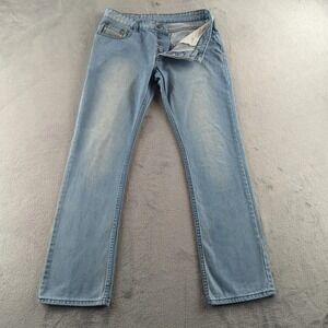 Diesel Jeans Mens 34 (Fits 32x33) Light Wash Button Fly Made in Italy Denim EUC